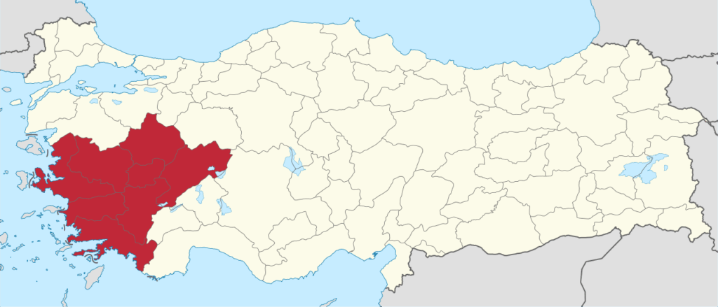 Ege Bölgesi Türkiye Haritası