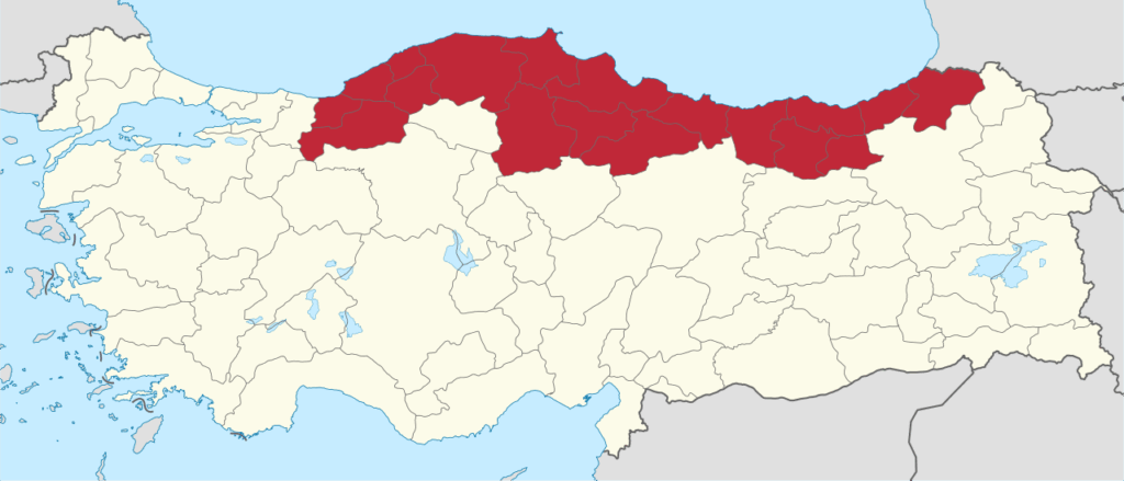 Karadeniz Bölgesi Türkiye Haritası
