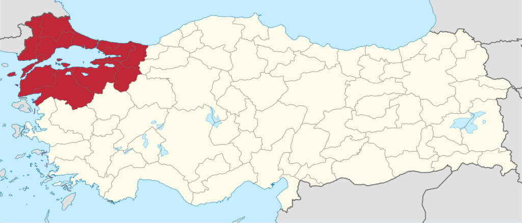 Marmara bölgesi Türkiye Haritası